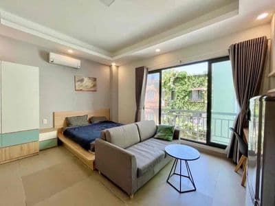 Sẵn studio ban công full nt - tô ký - pm quang trung