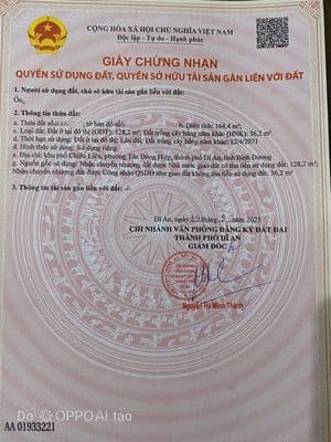 Bán đất nền 164.4m2, Dĩ An, Tân Đông Hiệp, Chiêu Liêu