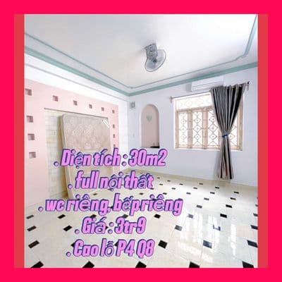 Cho thuê CHDV 30m2 giá 3tr9 cao lỗ P4 Q8 full nội thất