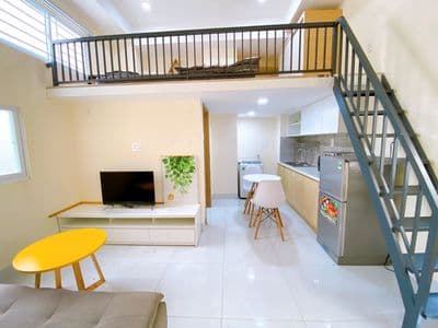 Gác full nội thất máy giặt riêng mặt tiền lê văn lương q7