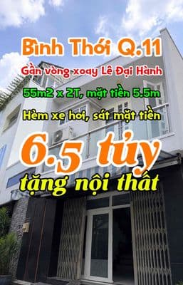 Cần bán nhà Bình Thới Q11 55m2 x 2T - 6t5. Gần VX Lê Đại Hành