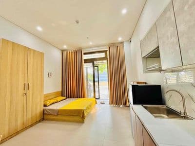 Căn hộ studio mặt tiền full nội thất giặt riêng khu fpt - ngũ hành sơn