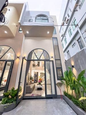 Cặp nhà xây mới kiệt 3m trân cao vân gần biển - full nội thất