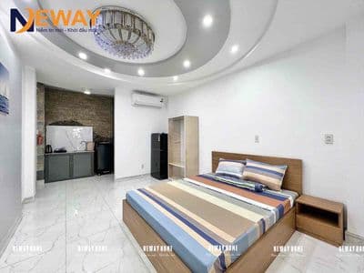Studio máy giặt riêng full nội thất, máy giặt riêng sát cầu chữ y