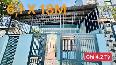 Bán nhà trả nợ ,nhà rộng 6,1x18m – sổ hồng riêng – gần chợ thới tứ