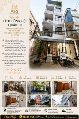 Lý thường kiệt-q10-kề đh bách khoa-xe hơi thông-căn góc 5tầng ngang 5m