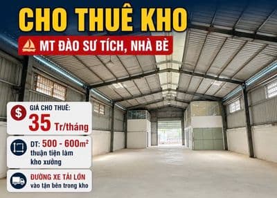 Cho thuê kho mặt tiền Đào Sư Tích, 600m² – xe tải lớn vào tận kho