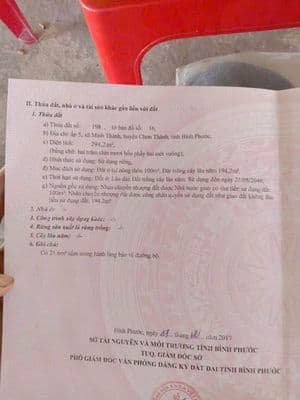 Bán đất Đường 32, Minh Thành, Bàu Bàng, Bình Dương