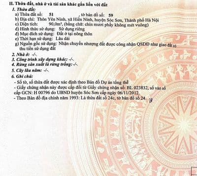 Bán đất Yên Ninh - Hiền Ninh, 90m2, full thổ cư