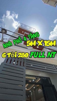 Nhà phố 75m2 5m x 15m Đúc 1 Trệt 3 Lầu HXH 6M - Full Nội Thất