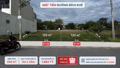 Chủ đầu tư cần bán gấp những lô đất nền đẹp trên đường Bích Khê