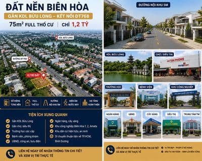 Sở Hữu Đất Trung Tâm Chỉ Từ 1,2 Tỷ - 75m² Full Thổ Cư