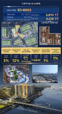 Bán Căn hộ cao cấp ngay sông hàn Capital Square Đà Nẵng