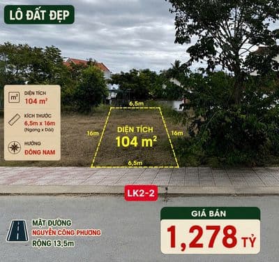 Cực hiếm MT rộng 6,5m trục Nguyễn Công Phương, thông đến QT 24/3