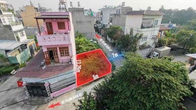ĐẤT ngang 8 góc 2 mặt tiền đường thông