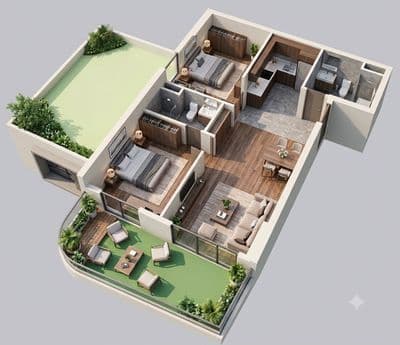 Căn hộ 2PN FourS Tower Đà Nẵng 120m2 sân vườn 54,6m2 giá chỉ 3,9 tỷ