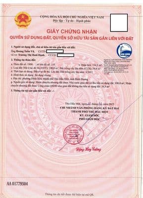 bán lô đất đường nhựa 6 m thông ngay trung tâm Thủ Dầu Một