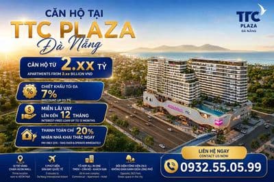CĂN HỘ TTC PLAZA ĐÀ NẴNG CHỈ 2.x TỶ, Aeon Mall ở dưới đầy đủ tiện ích