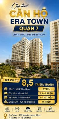 Cho thuê căn hộ 2pn era town quận 7 – giá chỉ từ 8,5 triệu/tháng