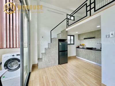 Cc mini duplex cực đẹp - bảo vệ 247 - nhận xe điện gần cv gia định