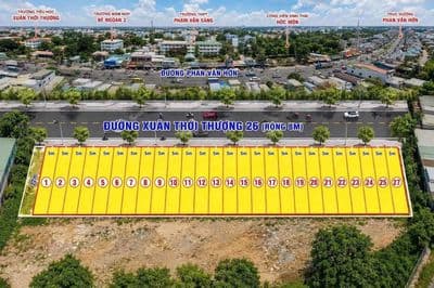 Đất hóc môn 5×24m – đường 12m – liền kề vinhomes – chỉ 4,15 tỷ/nền