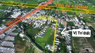 Bán 350m² Thổ Cư Cầu Mồng Gà QL50, Đường Ô Tô, View Mát Mẻ - Ngang 9m