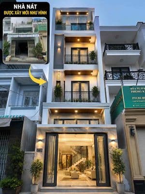 Nhà nát được xây mới như hình, Hẻm 8m 1/ Kinh Dương Vương, DT: 4,6x20