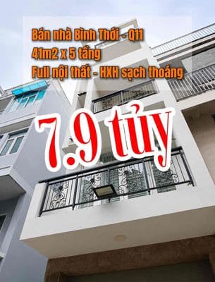 Cần bán nhà mới đường Bình Thới Q11, 41m2 x 5T - full nội thất xịn