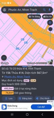 Kẹt tiền cần bán gấp mặt tiền Hùng Vương xã vĩnh thanh
