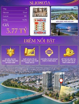 chỉ từ 3,109 tỷ (TTS 95%) sở hữu căn 1pn+ view sông + pháo hoa DIFF