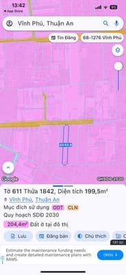 bán đất thổ cư 200m2 ,Vĩnh Phú 32 đi vào . Giá 5 tỉ 300 TL