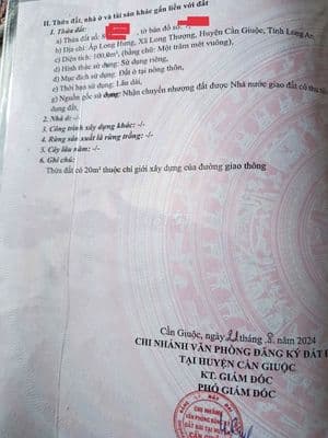 bán đất xã long thượng gần chợ hưng long