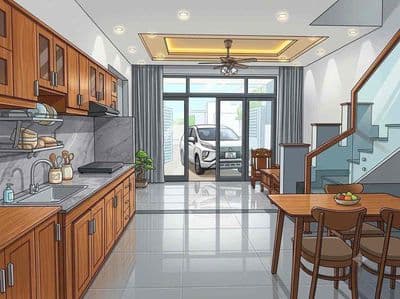 Cho thuê nhà 2 tầng Gần BV 600 Giường - 3PN - Full nộii thất