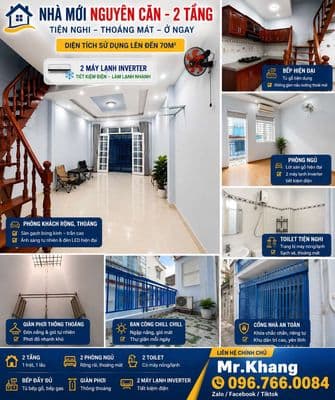 Cho thuê nhà mới nguyên căn chính chủ 2 tầng