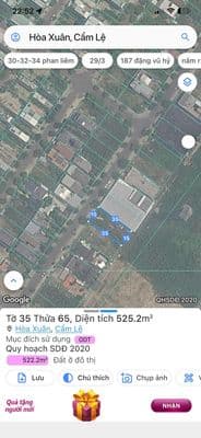 Cho thuê lô đất 525m2 MT đường Nguyễn Đình Thi sát Sông, Hoà Xuân