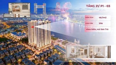 Căn hộ 1pn tầng cao peninsula đà nẵng – view đẹp, giá ***