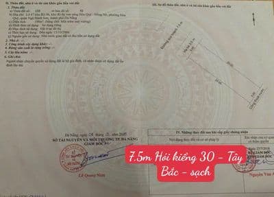 Chính chủ gởi bán lô đất đường 7,5m HÓI KIỂNG 30 - hòa XUÂN , Tây bắc