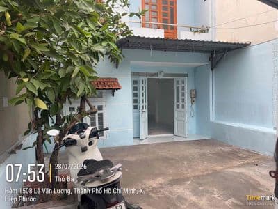 Nhà 1508 Lê Văn Lương 1 Trệt, 1 lầu Hẻm Ô Tô không ngập
