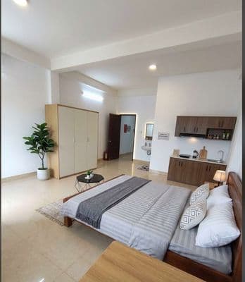 căn hộ dịch vụ 45m2. phòng ngủ thoáng