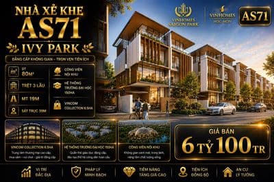 Vinhomes dt 80m2 xẻ khe xây 4 tầng, chỉ 76tr/m2 sát trục 39m đối vinco