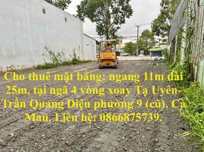 Bán gấp mặt bằng Phường 9 ngay Vòng xoay Tạ Uyên - Trần Quang Diệu