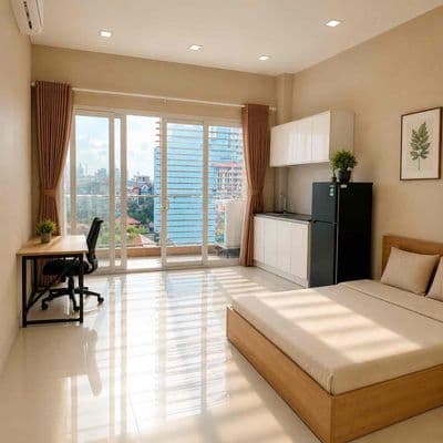 phòng ban công lớn gió thoáng + máy giặt + máy lạnh gần cầu Tham Lương