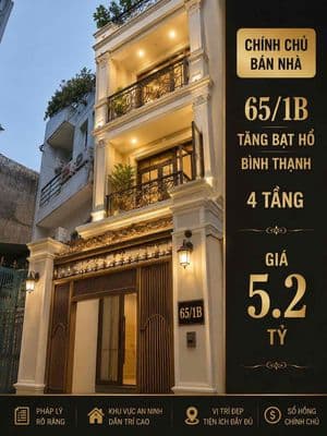 Bán nhà 65/1b tăng bạt hổ - 4 tầng 3 ngủ - 5.2 tỷ