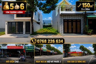 Đối diện chợ ngay ngã ba Hiệp Mỹ Phước 3, Bến Cát • 150m² 5 6