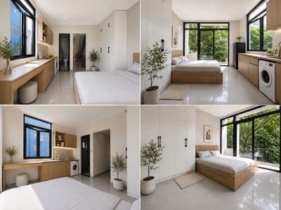 Cho thuê căn hộ studio Ban Công _ Cạnh Hoàng Diệu 2
