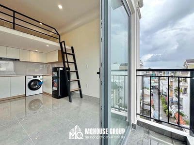 CHDV duplex/studio ban công máy giặt riêng full NT mới 100% HIU, VHU