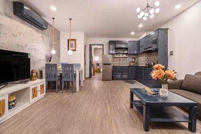 Căn hộ 1 phòng ngủ 60m2 style Modern Industrial, full nội thất cao cấp