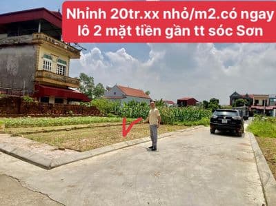 Bán đất góc 2 mặt tiền 80m2 full thổ cư, Sóc Sơn