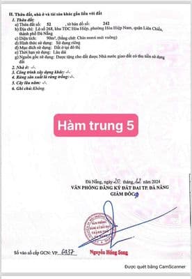 Tôi cần bán lô đất hàm trung 5 đường 13m