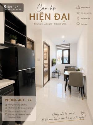 Cho thuê căn hộ 1PN full nội thất, view thoáng, ngay cầu Rồng